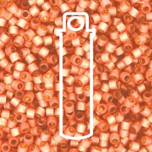 Silver-Lined Duracoat Semi Frosted Rose Copper Miyuki Delica Beads 11/0