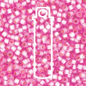 Silver-Lined Duracoat Semi Frosted Pink Parfait Miyuki Delica Beads 11/0