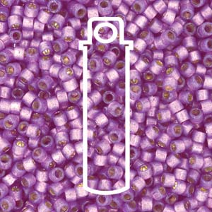 Silver-Lined Duracoat Semi Frosted Lilac Miyuki Delica Beads 11/0