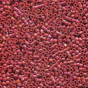 Glazed Opaque Dark Red Miyuki Delica Beads 11/0