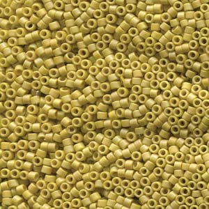 Frosted Opaque Glaze Rainbow Yellow Miyuki Delica Beads 11/0