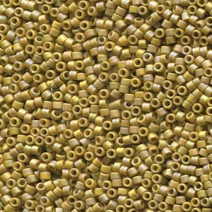 Frosted Opaque Glaze Rainbow Pistachio Miyuki Delica Beads 11/0