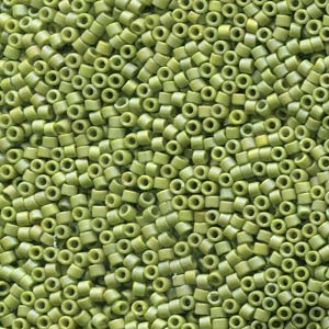 Frosted Opaque Glaze Rainbow Olive Miyuki Delica Beads 11/0