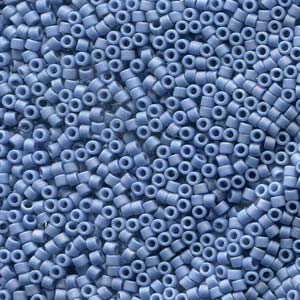 Frosted Opaque Glaze Rainbow Soft Blue Miyuki Delica Beads 11/0