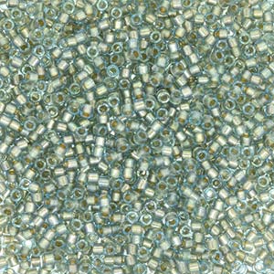 Fancy Lined Blue Silver Miyuki Delica Beads 11/0