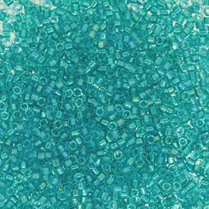 Fancy Lined Teal Green Miyuki Delica Beads 11/0