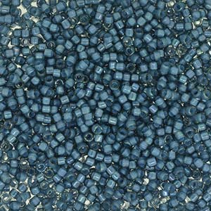 Fancy Lined Teal Dark Blue Miyuki Delica Beads 11/0