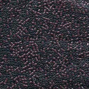 Lined Green Maroon Luster Miyuki Delica Beads 11/0