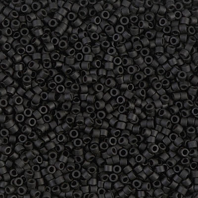 Matte Black Miyuki Delica Beads 11/0