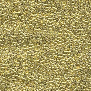Galvanized Yellow Dyed Miyuki Delica Beads 11/0