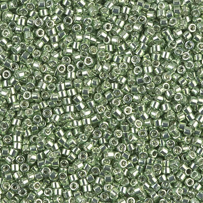 Galvanized Light Green Dyed Miyuki Delica Beads 11/0