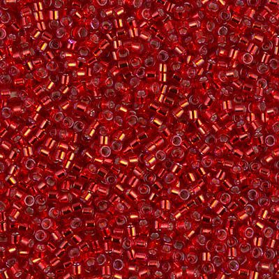 Silver Lined Red Miyuki Delica Beads 11/0