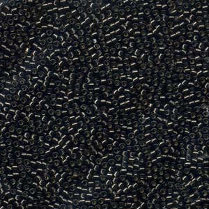 Silver-Lined Dark Gray Dyed Miyuki Delica Beads 11/0