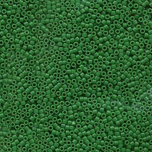 Dyed Opaque Kelly Green Miyuki Delica Beads 11/0