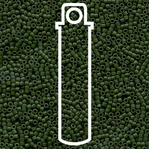 Dyed Matte Opaque Olive Miyuki Delica Beads 11/0