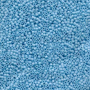 Matte Opaque Sky Blue AB Miyuki Delica Beads 11/0