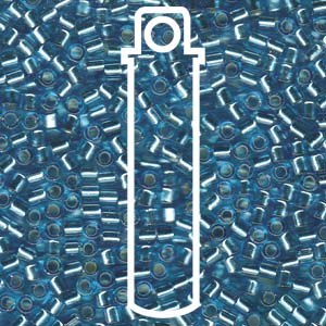 Silver Lined Aqua Miyuki Delica Beads 8/0