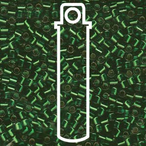 Silver Lined Green Miyuki Delica Beads 8/0