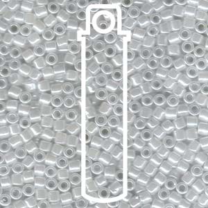 Lined Crystal White Luster Miyuki Delica Beads 8/0