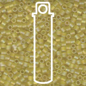 Matte Transparent Yellow AB Miyuki Delica Beads 8/0