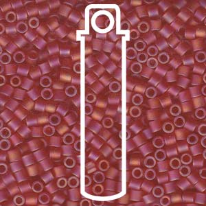 Matte Transparent Red Orange Miyuki Delica Beads 8/0
