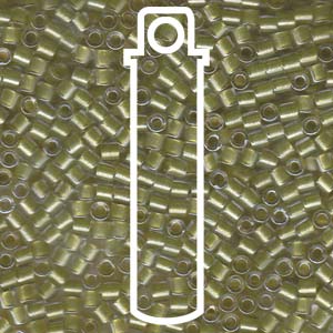 Sparkling Yellow Green Lined Crystal Miyuki Delica Beads 8/0