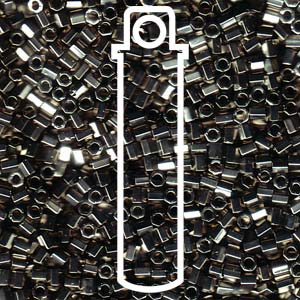 Hex Hex/Steel Miyuki Delica Beads 8/0