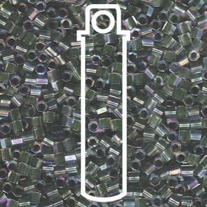 Hex Lined Lime AB Miyuki Delica Beads 8/0