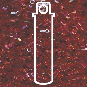 Hex Lined Light Cranberry AB Miyuki Delica Beads 8/0