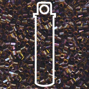 Hex Lined Dark Ambar AB Miyuki Delica Beads 8/0