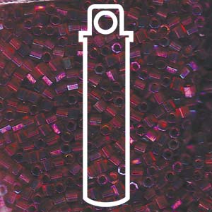 Hex Transparent Raspberry AB Miyuki Delica Beads 8/0