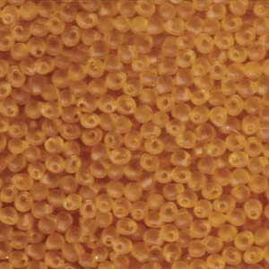 A Pile of Matte Transparent Light Topaz Drop Beads