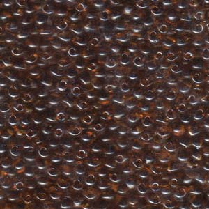 A Pile of Transparent Dark Amber Drop Beads