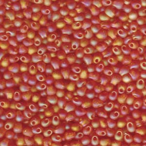 A Pile of Matte Transparent Orange AB Drop Beads