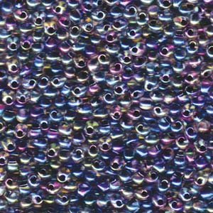 A Pile of Noir Lined Crystal AB Drop Beads