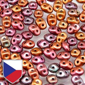 Crystal Violet Rainbow Superduo Beads w/ Czech Shield