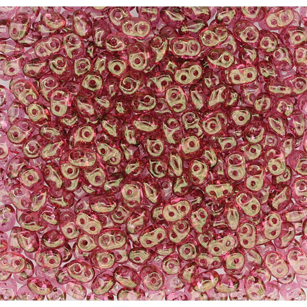 Crystal/Red Luster Superduo Beads