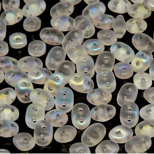 Crystal AB Matte Superduo Beads