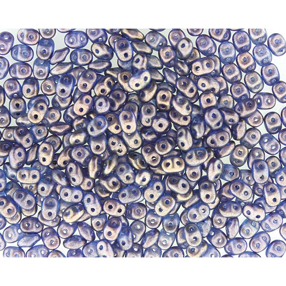 Halo Cerulean Blue Superduo Beads