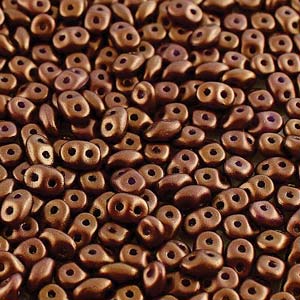 Gold Shine Saddle Brown Superduo Beads
