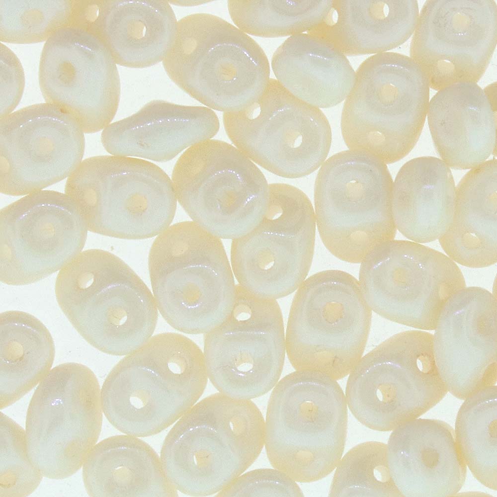 Orange Luster On Chalk Superduo Beads