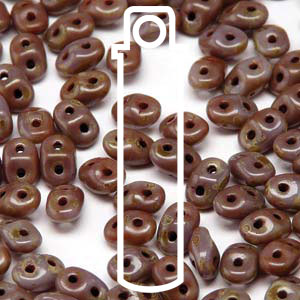 Opaque Travertine Dark Superduo Beads
