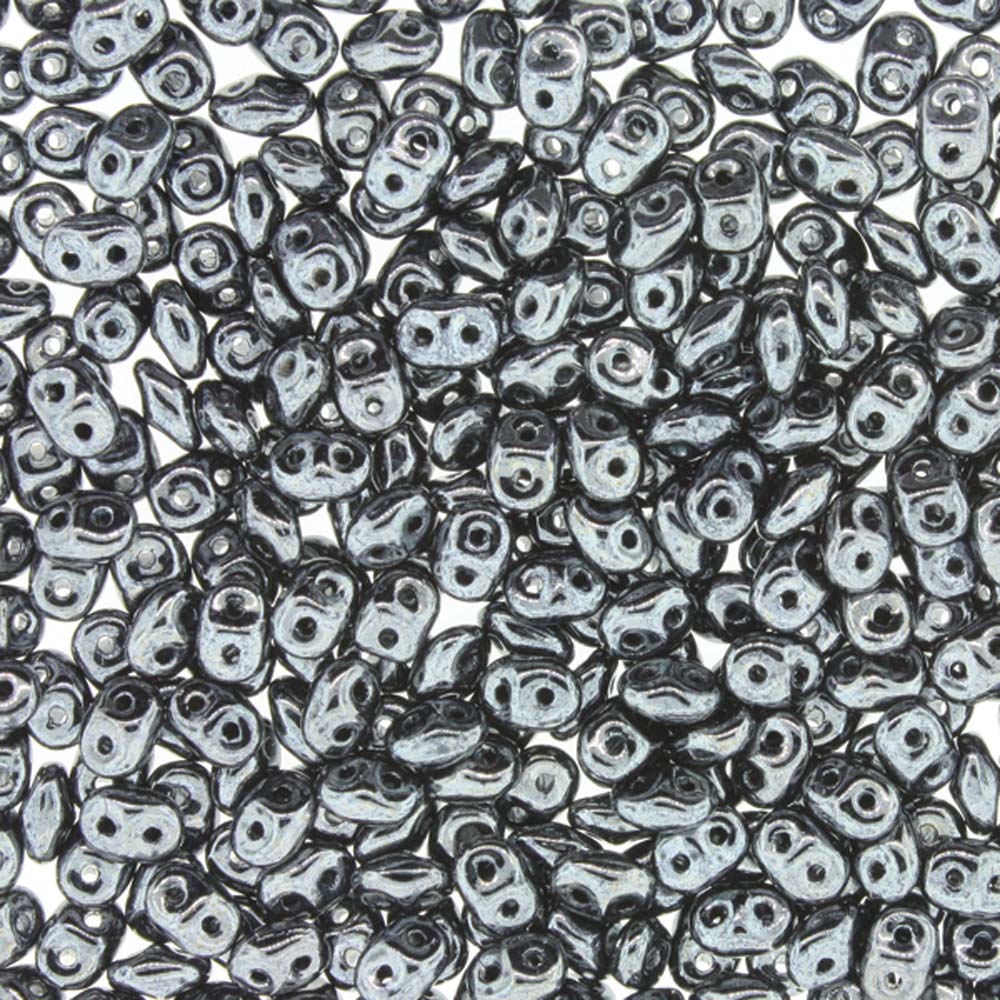 Jet Hematite Superduo Beads