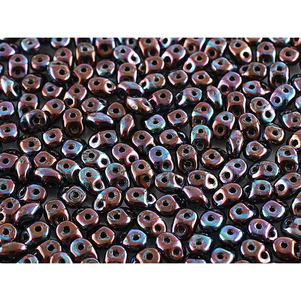 Nebula Jet Superduo Beads