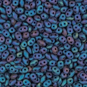 Jet Blue Iris Matte Superduo Beads