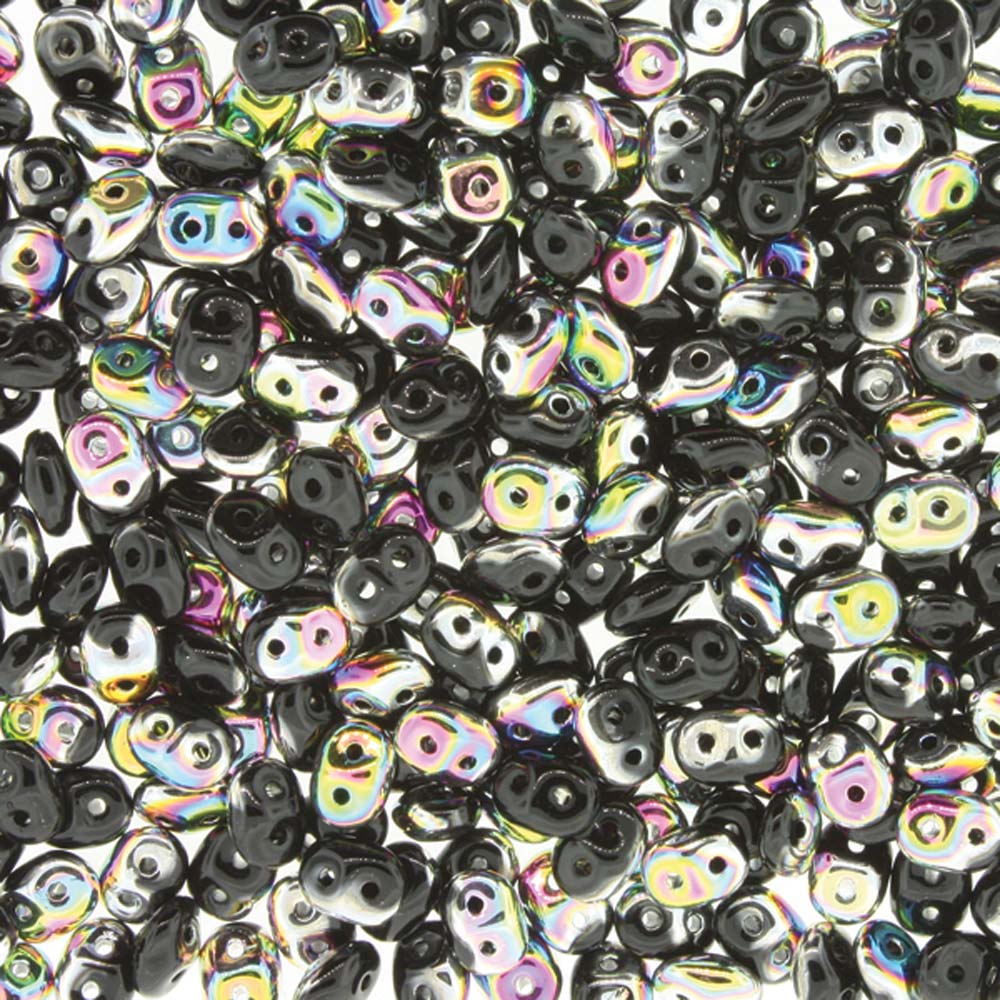 Jet Vitrail Superduo Beads