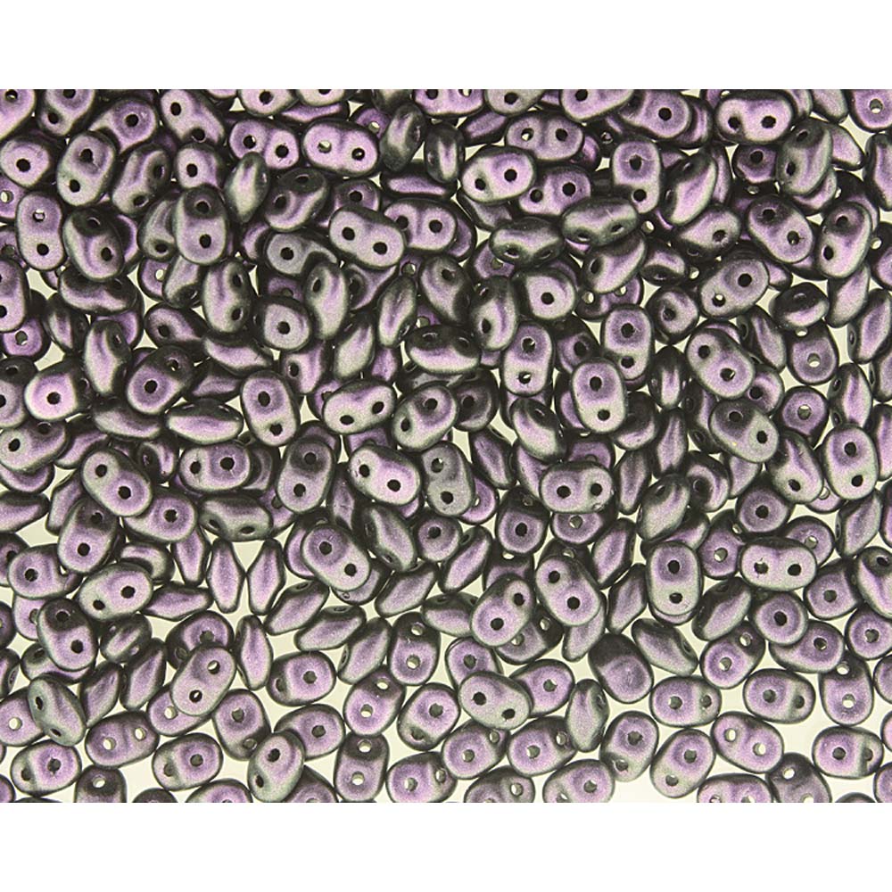 Polychrome Black Raspberry Superduo Beads