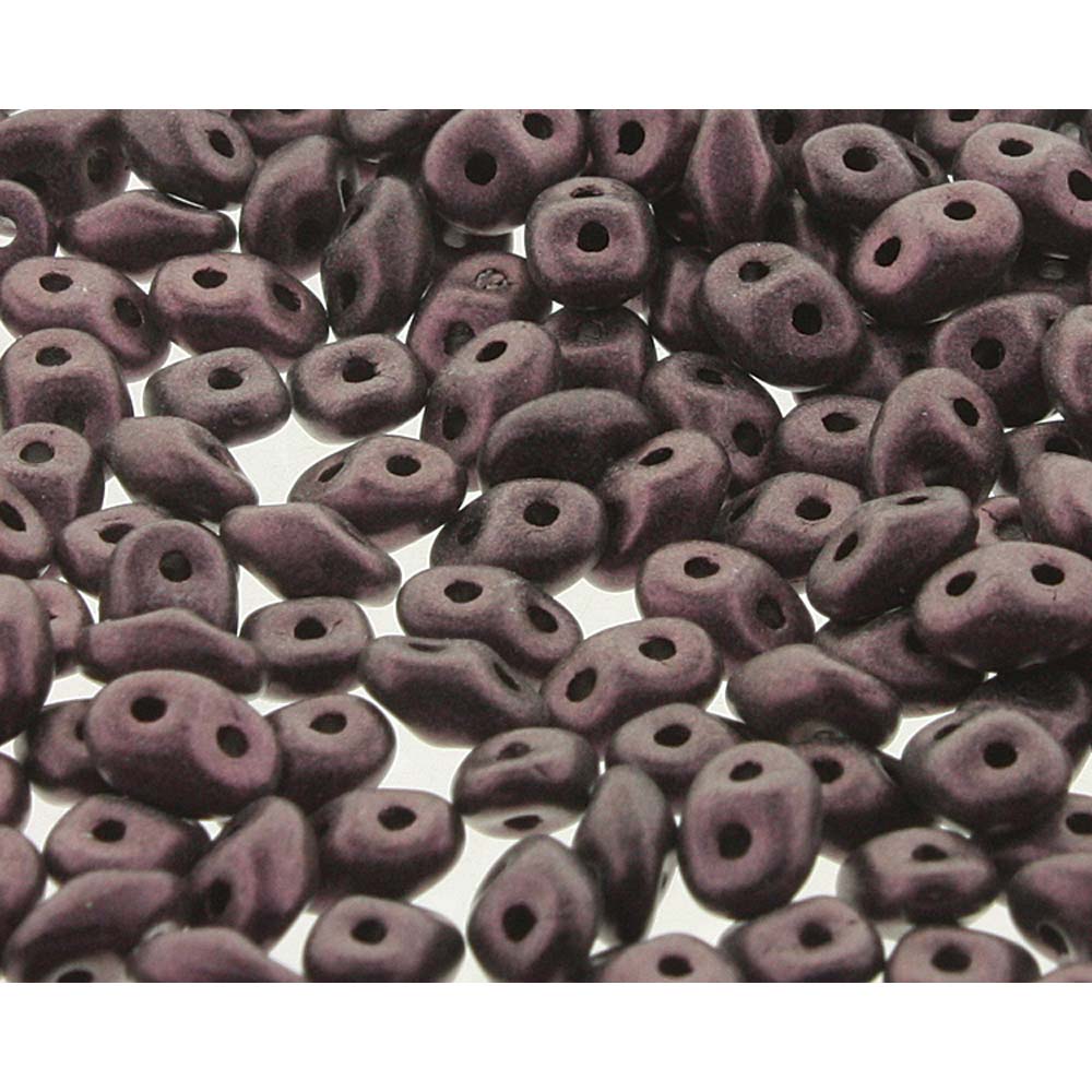 Jet Metallic Suede Pink Superduo Beads