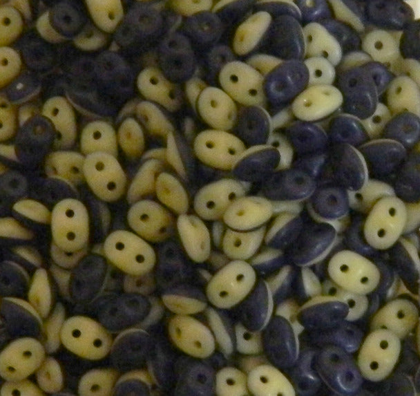 Navy Ivory Matte Superduo Beads