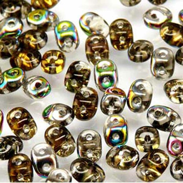 Smoke Grey AB Superduo Beads